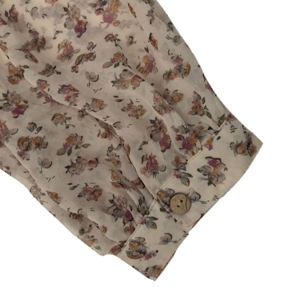 Mine Romantic Ruffle Autumn Chiffon Floral Blouse - Picture 4 of 5