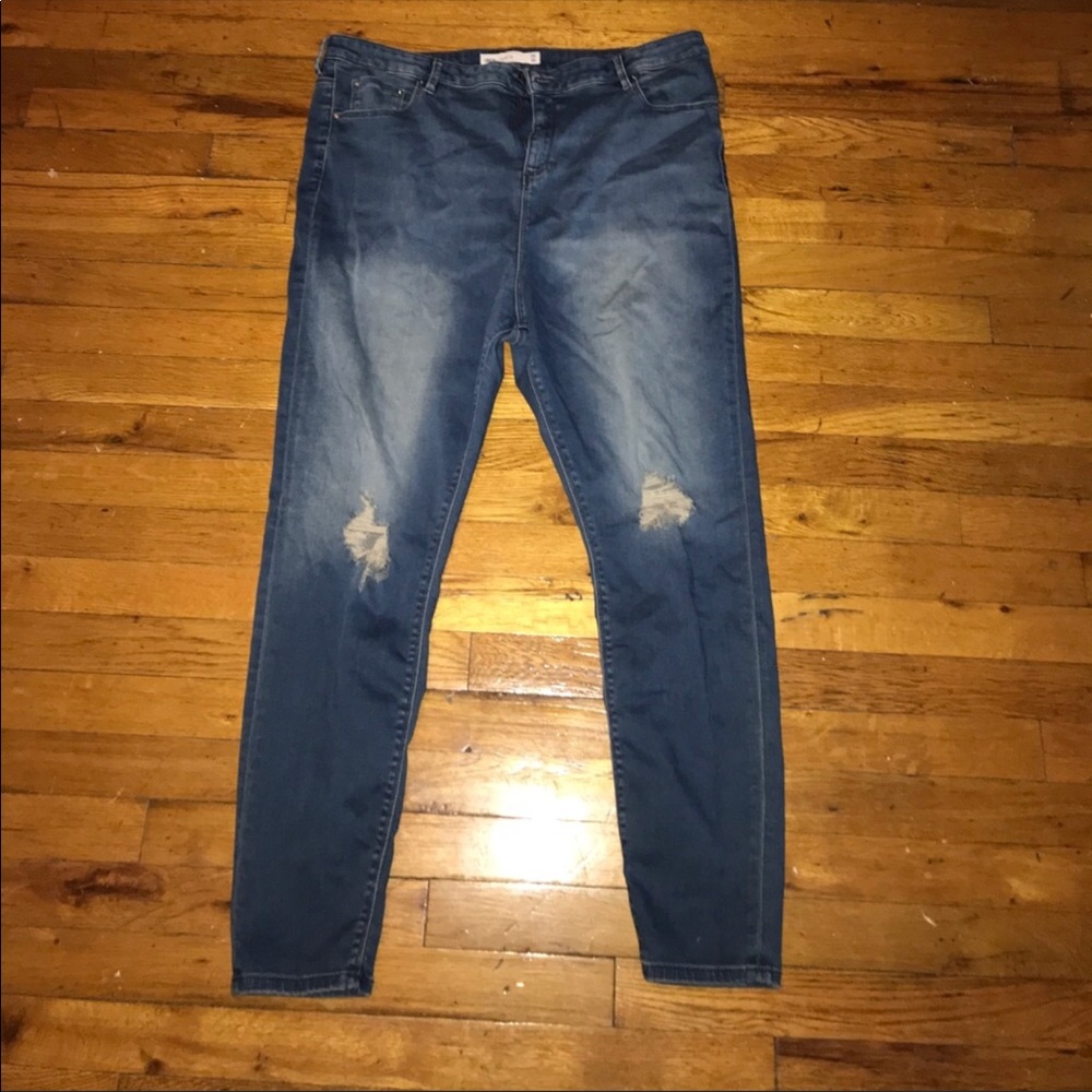 ASOS high waisted distressed skinny jeans