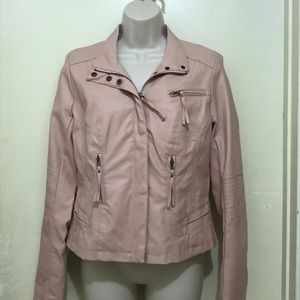 Pink Envelope Faux Leather Jacket