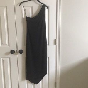 One-shoulder fitted black cocktail dress- NWOT