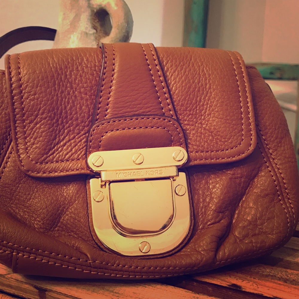 Michael Kors Tan Crossbody Clutch