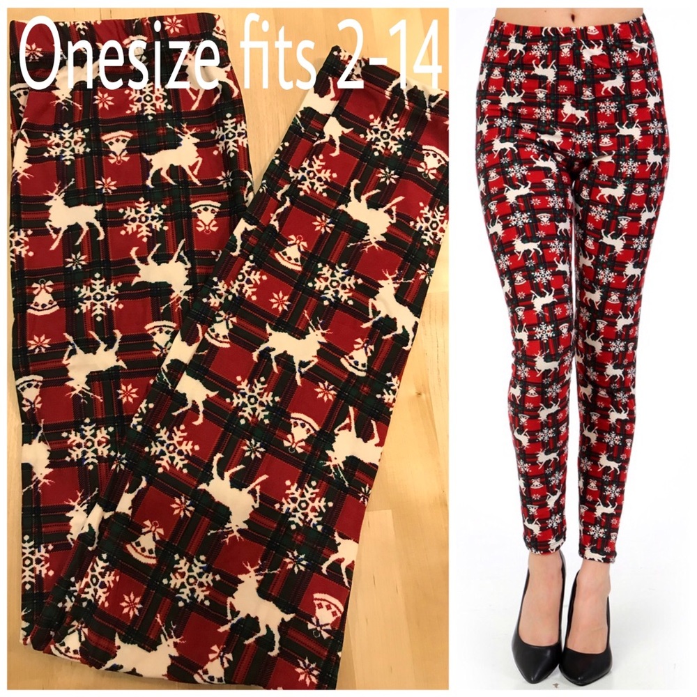 CLEARANCE 🎄plaid Christmas leggings 🎄