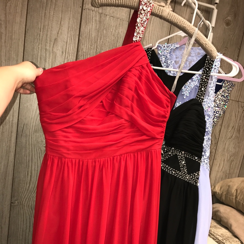 red Alfred Angelo bridesmaid dress