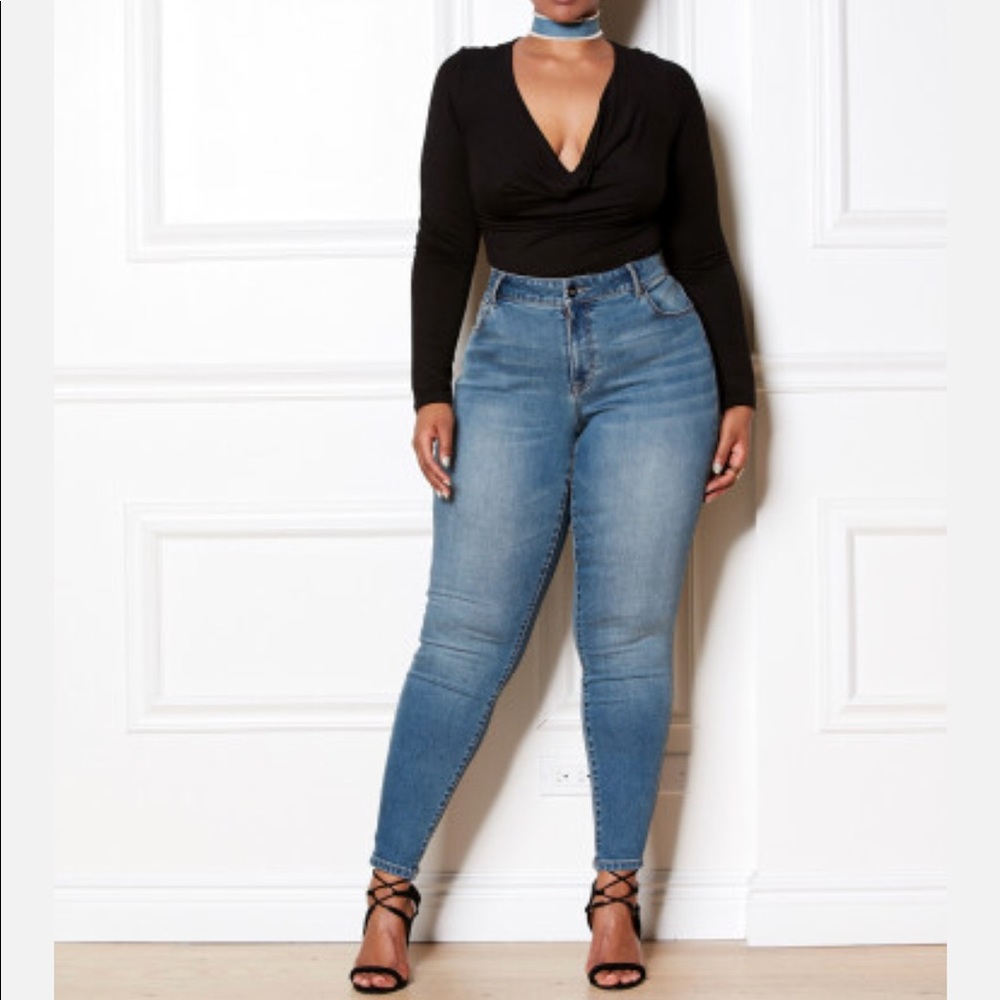 Plus Size FTF Lycra Beauty Premium Skinny Jeans