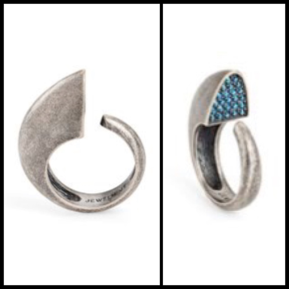 NIB Jewelmint Midnight Horn Open Band Ring 7 RARE!