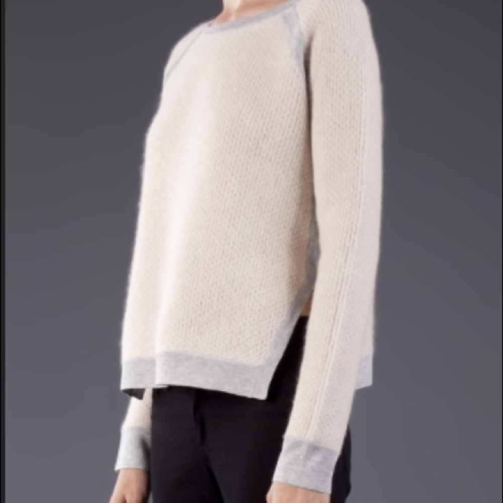 J Brand Angora Blend contrast sweater