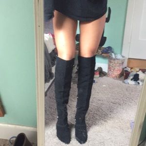 vintage over the knee spanish leather boots