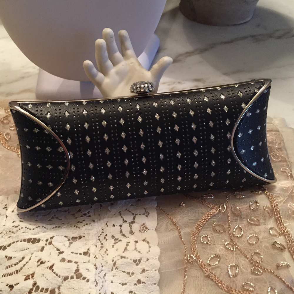 Beautiful Black and Silver Evening Bag