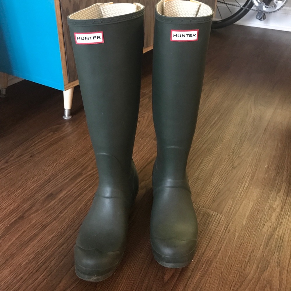 Hunter Green Adjustable Hunter Rain Boots
