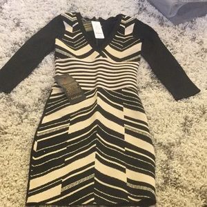 Bebe Chevron Jacquard Fall/Winter Dress XS