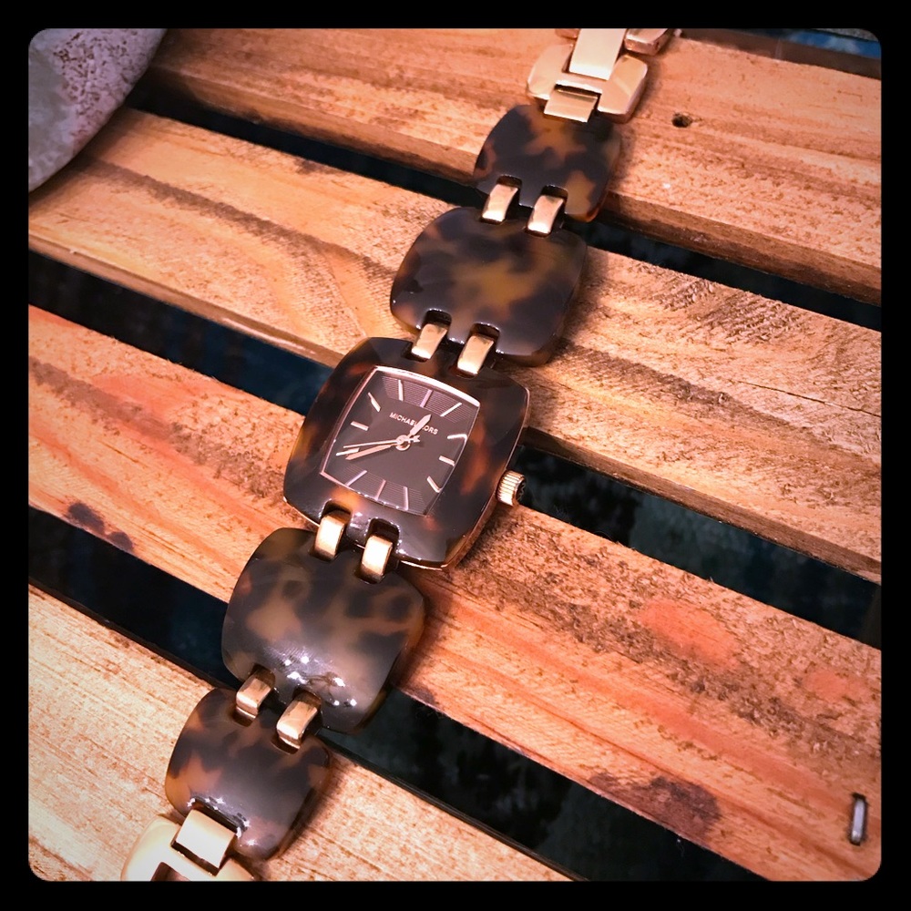 Michael Kors Tortoise & Rose Gold Watch