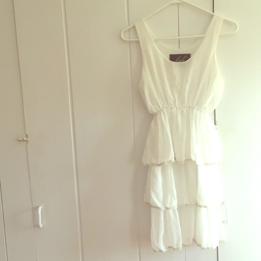 Layered white mini dress - Picture 2 of 2