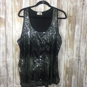Plus size sequin tank top