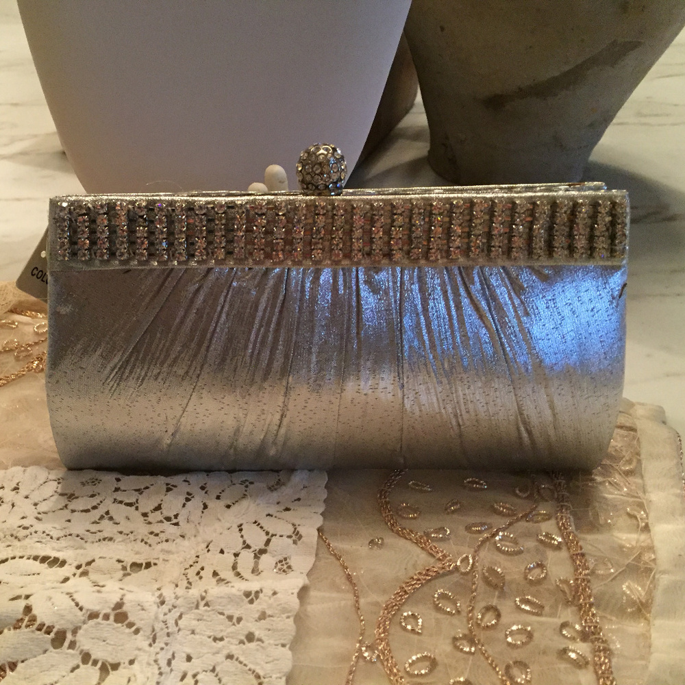 Silver Lame Evening Purse