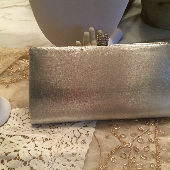 Silver Lame Evening Purse - Picture 4 of 5