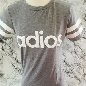 Longline "Adios" Tshirt by Boohoo