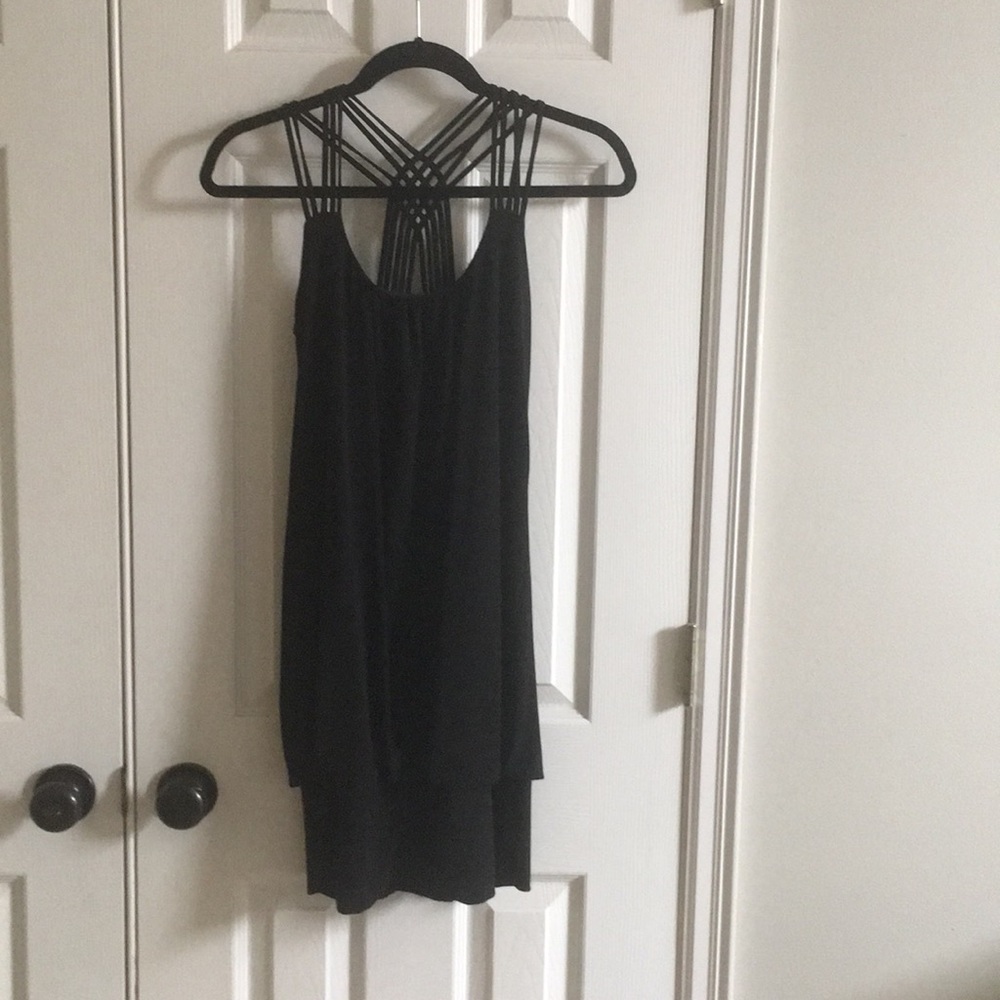 Black mini dress with adorable straps- NWOT