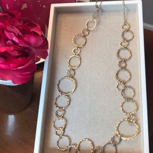 Hammered Gold Circles Necklace