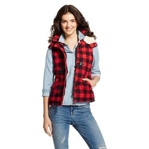 flannel puffer vest