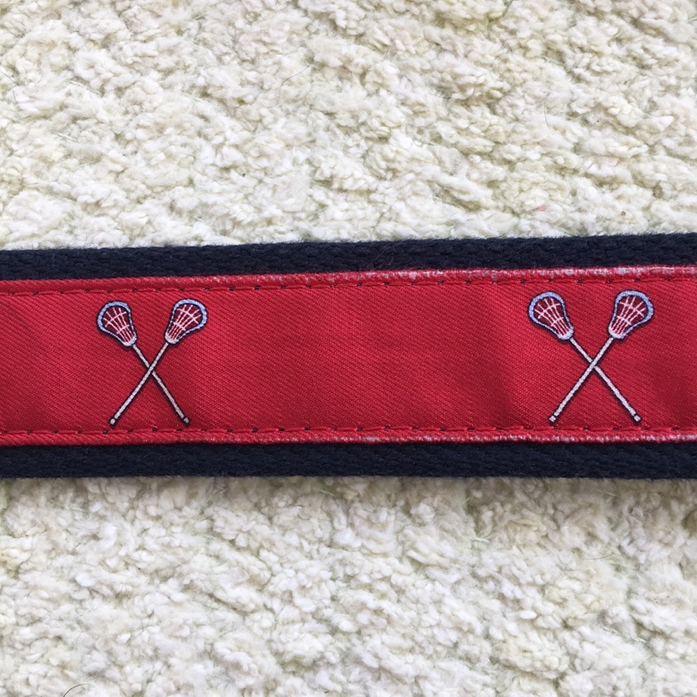 Vineyard Vines kids red lacrosse belt