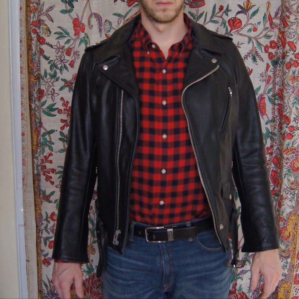 NWOT Schott Mens 100%  LeatherJacket Star Perfecto