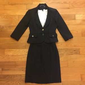 White House Black Market Polka Dot Skirt Suit