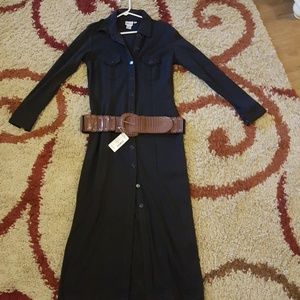 Black button up dress