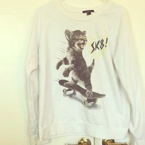 Skateboard cat sweatshirt
