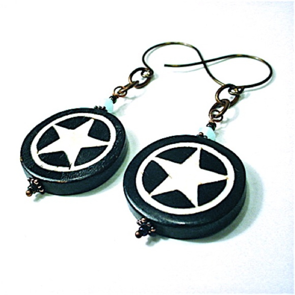 LAST 2 PAIRS Boho Gypsy Rustic Star Earrings stars