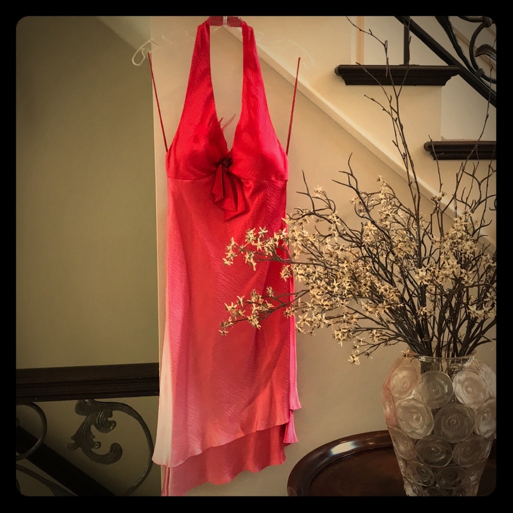 Ombré Assymetrical Halter Dress