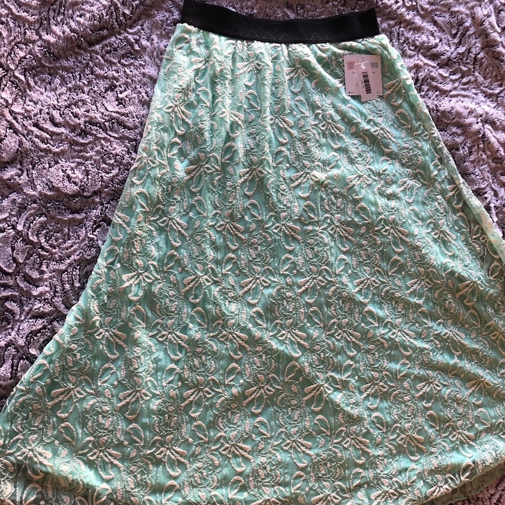 BNWT LuLaRoe Medium Mint Green Lace Lucy!