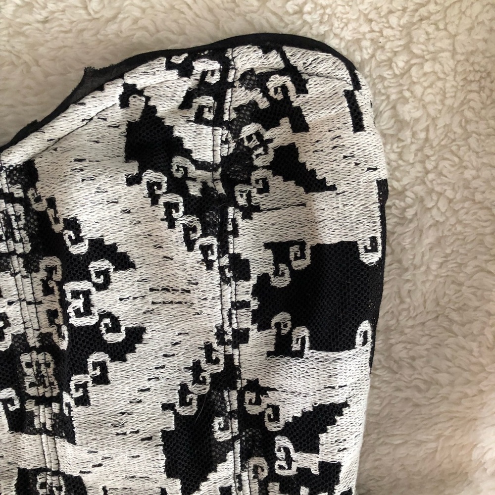 UO Black & White Corset Crop