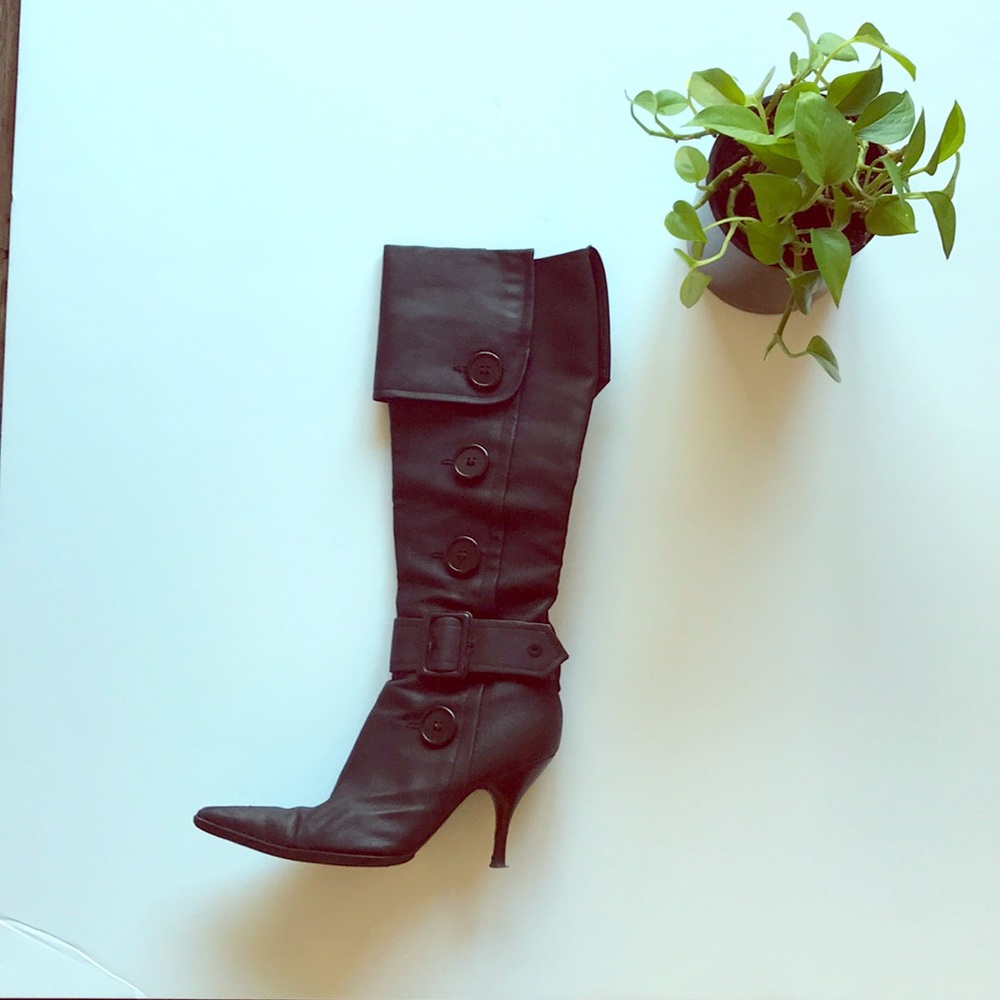 Authentic Sergio Rossi trench coat material boots