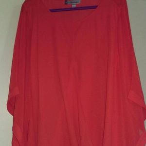 Red flowy Jennifer Lopez Crepe Crossover Top