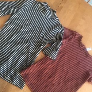 Two American Apparel ribbed tops