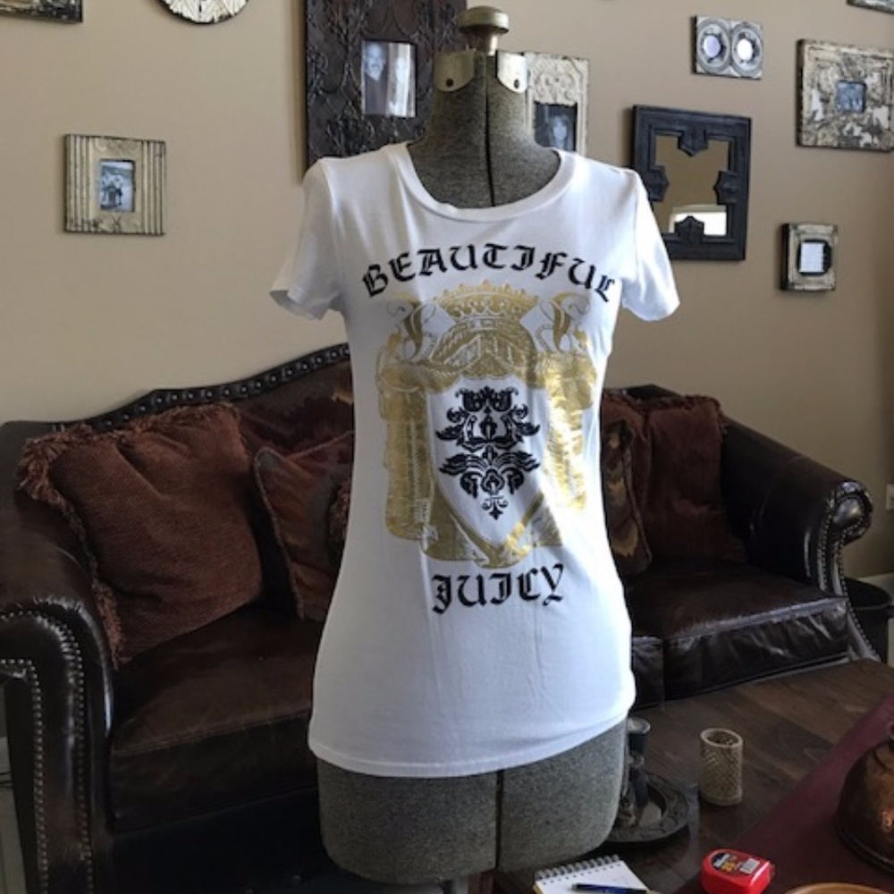 Vtge. JUICY COUTURE Crew Gold and Blue SHIRT NWT