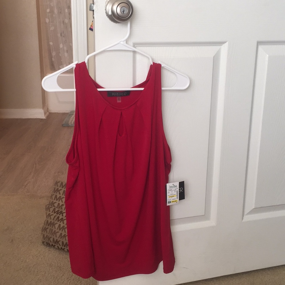 Red tank top blouse