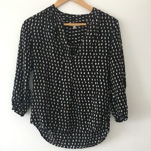 Madewell black dotted silk blouse, XS