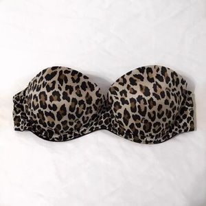 PINK cheetah print strapless bra