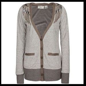 Miss me sequin wing cardigan, buckle, Sz med