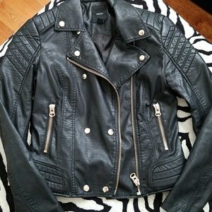 Forever21 Black Lightweight Faux Leather Jacket