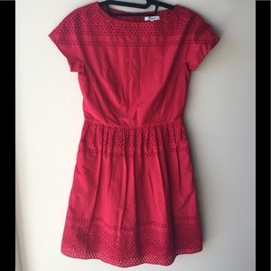 Red Eyelet Madewell Dress