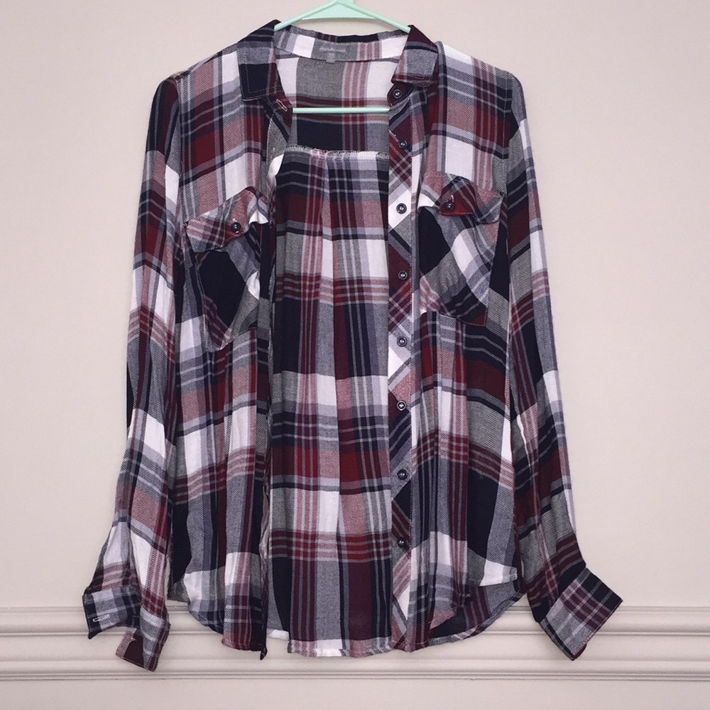 Plaid Button-Up Shirt