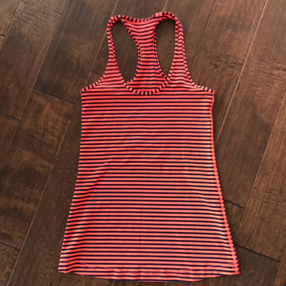 Lulu stripe cool racerback stripe navy/neon , Sz 8