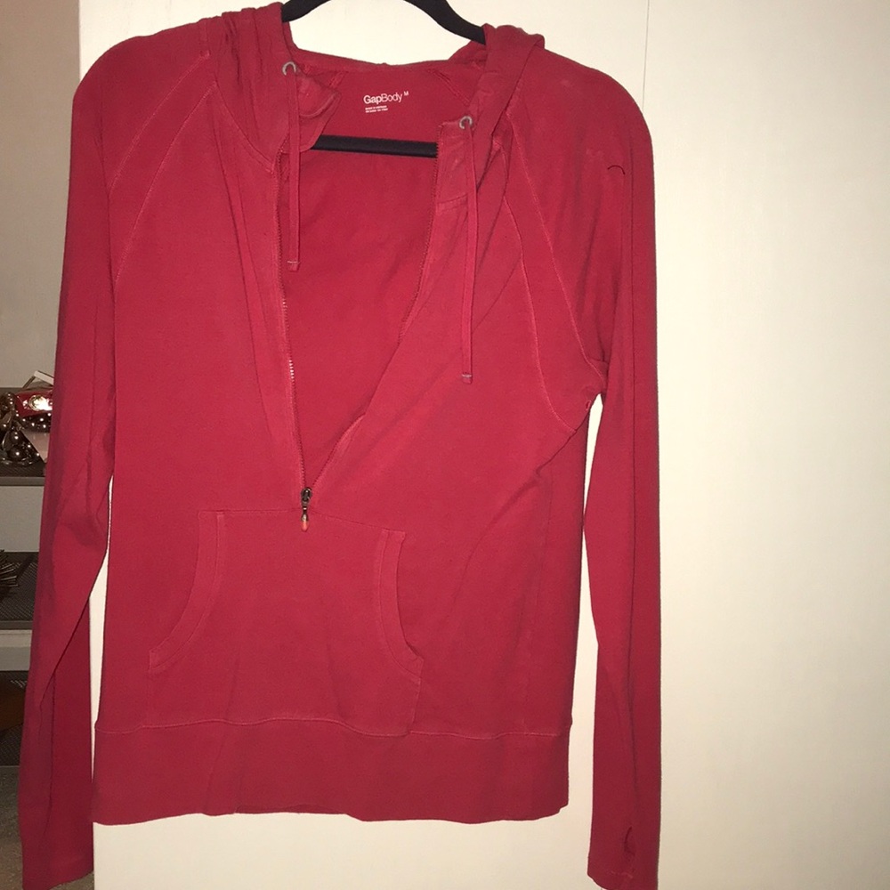 Pullover hooded half zip sweatshirt