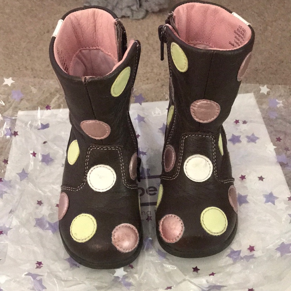 Girls polka dot boots