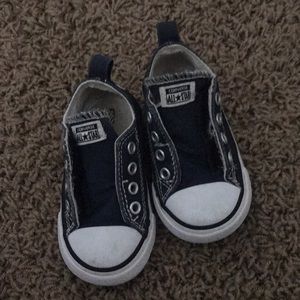 Navy toddler velcro converse shoes