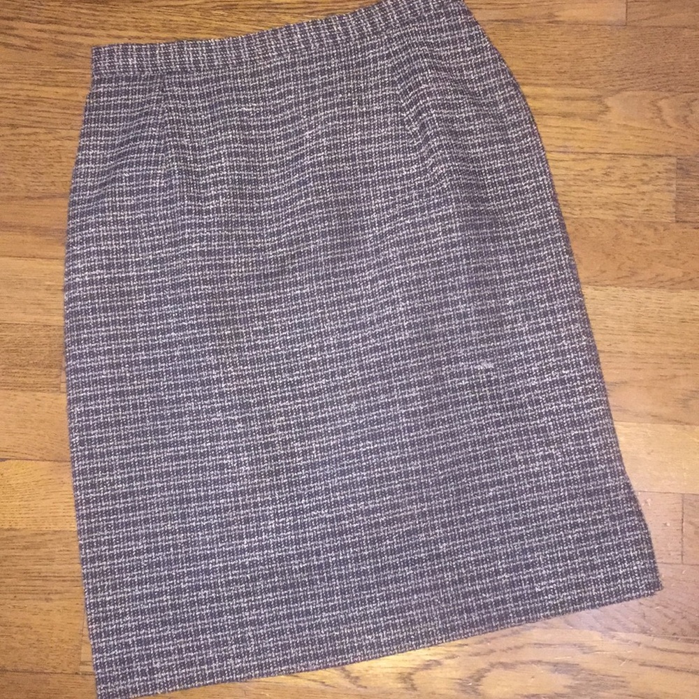 Norton Beige and Black Tweed Midi Skirt