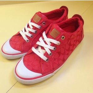 Red coach sneakers