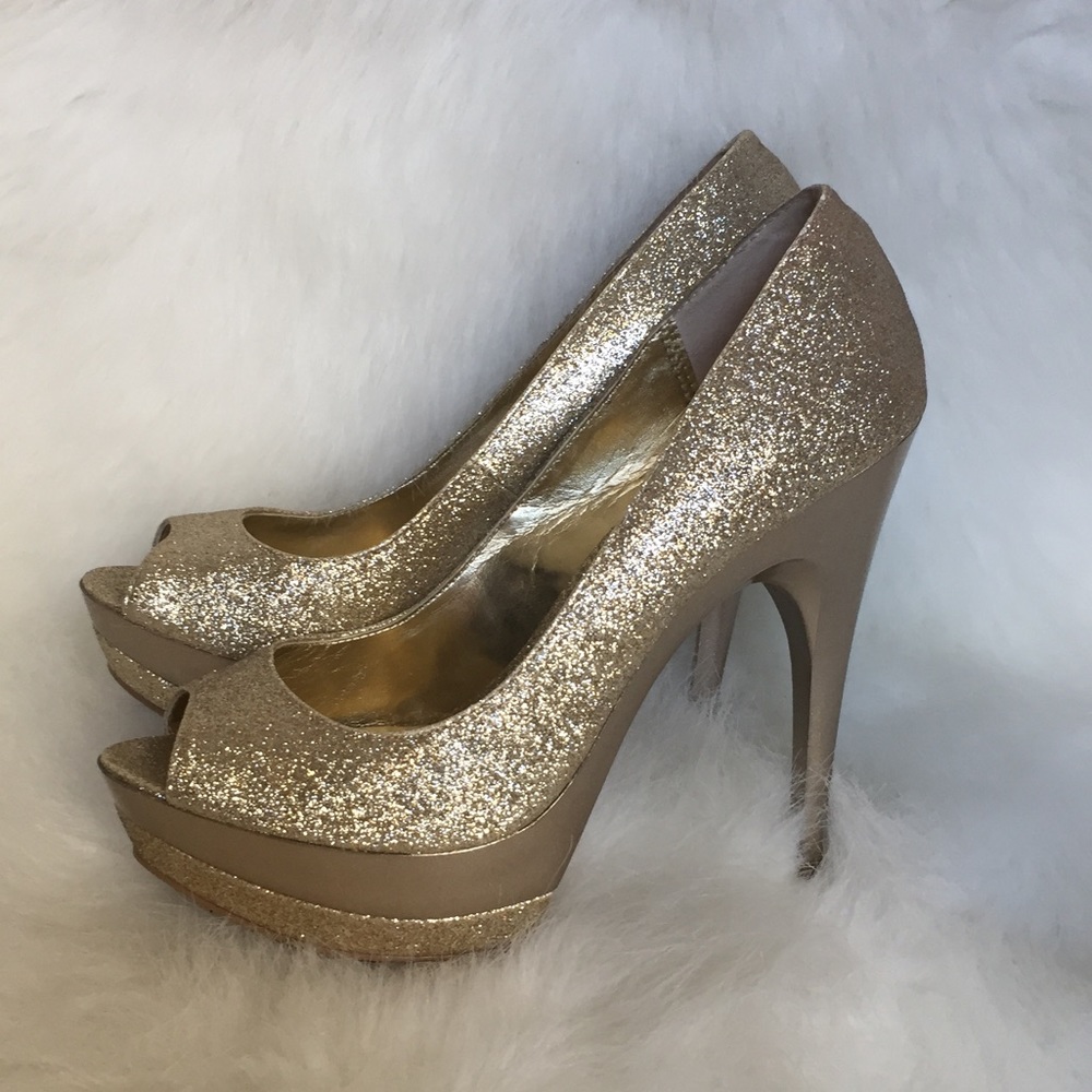 Bakers Gold Platform Heels